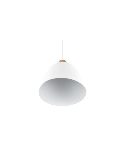 Lámpara de techo LED metal y madera blanca Jagger vista desde abajo apagada