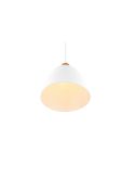Lámpara de techo LED metal y madera blanca Jagger vista desde abajo encendida