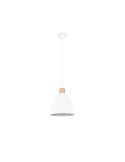 Lámpara de techo LED metal y madera blanca Jagger apagada