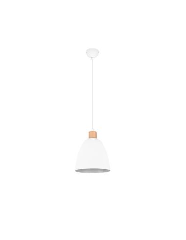 Lámpara de techo LED metal y madera blanca Jagger apagada