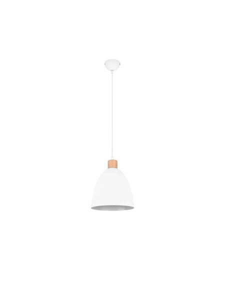 Lámpara de techo LED metal y madera blanca Jagger apagada