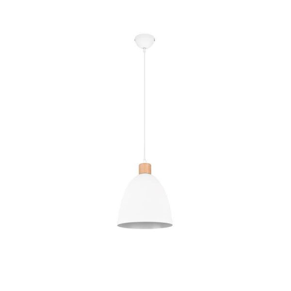 Lámpara de techo LED metal y madera blanca Jagger apagada