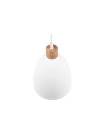 Lámpara de techo LED metal y madera blanca Jagger vista desde arriba