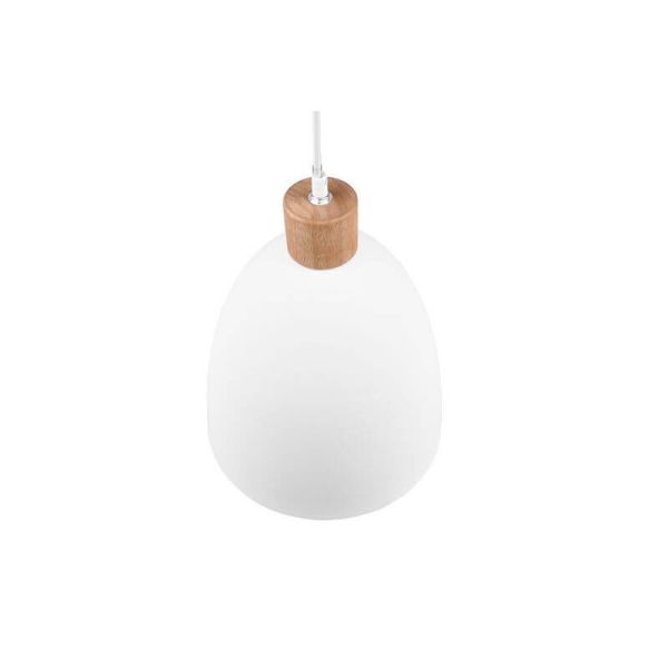 Lámpara de techo LED metal y madera blanca Jagger vista desde arriba