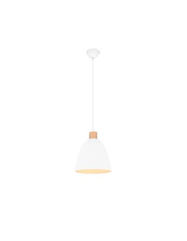 Lámpara de techo LED metal y madera blanca Jagger | LeonLeds
