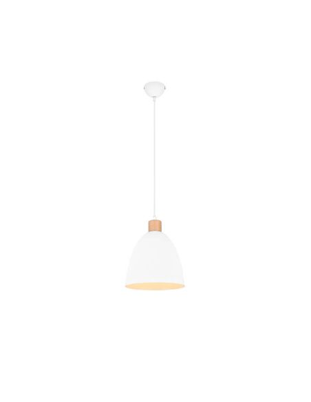 Lámpara de techo LED metal y madera blanca Jagger | LeonLeds