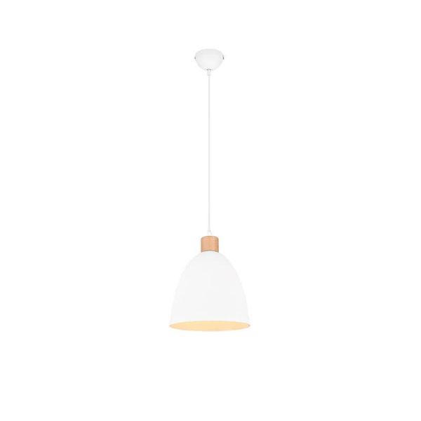 Lámpara de techo LED metal y madera blanca Jagger | LeonLeds