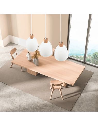 Lámpara de techo LED metal y madera varios colores Jagger ejemplo de presentación