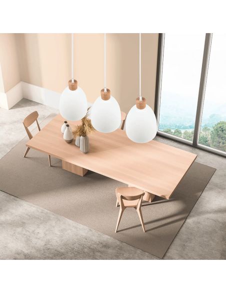 Lámpara de techo LED metal y madera varios colores Jagger ejemplo de presentación