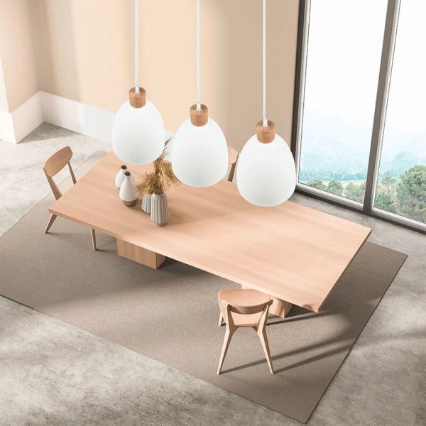 Lámpara de techo LED metal y madera varios colores Jagger ejemplo de presentación