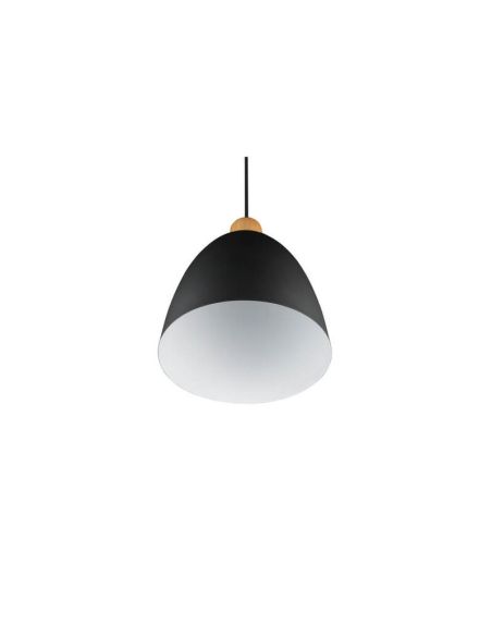 Lámpara de techo LED metal y madera apagada Jagger vista desde abajo