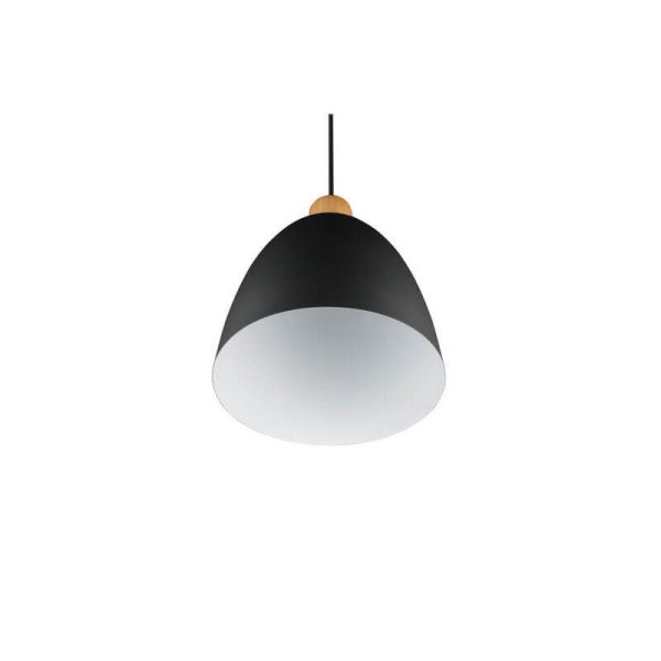 Lámpara de techo LED metal y madera apagada Jagger vista desde abajo