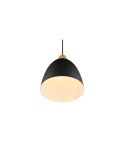 Lámpara de techo LED metal y madera Jagger negra encendida  vista desde abajo