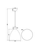 Lámpara de techo LED metal y madera Jagger negra medidas