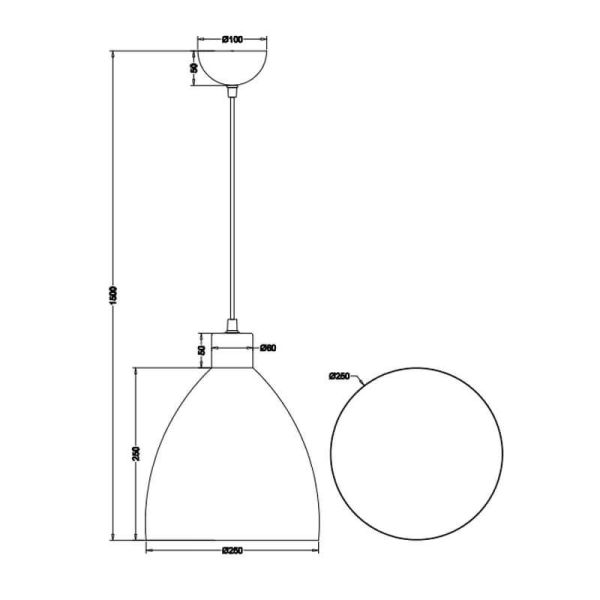 Lámpara de techo LED metal y madera Jagger negra medidas