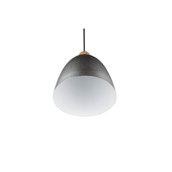 Lámpara de techo LED metal y madera Jagger negra apagada