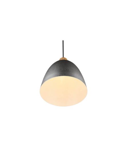 Lámpara de techo LED metal y madera Jagger negra encendida