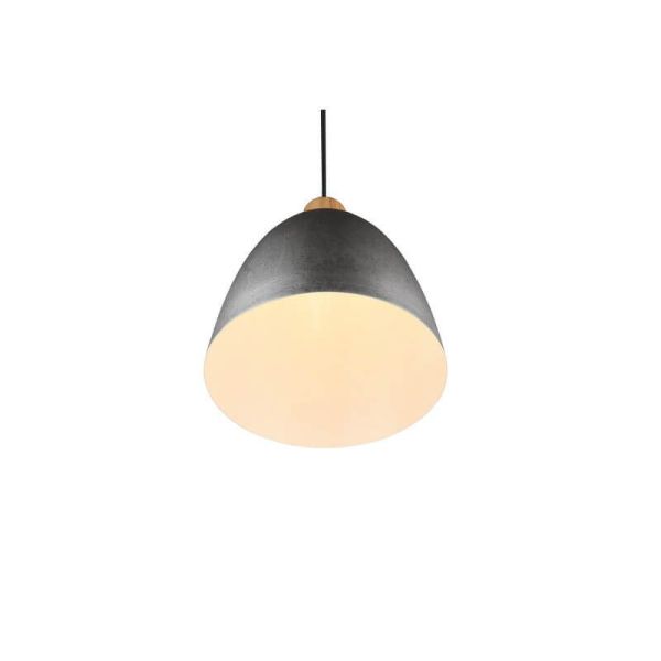 Lámpara de techo LED metal y madera Jagger negra encendida