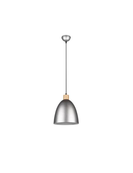 Lámpara de techo LED metal y madera Jagger titanio apagada