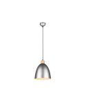 Lámpara de techo LED metal y madera Jagger titanio encendida