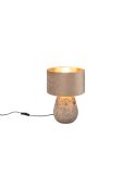 Lampe de table Kiran 60W en velours beige et céramique LED
