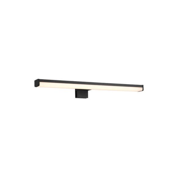 Aplique de pared LED Lino negro pequeño IP44 7,4W 3000K encendida