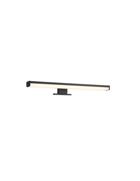 Aplique de pared LED Lino negro pequeño IP44 7,4W 3000K encendida
