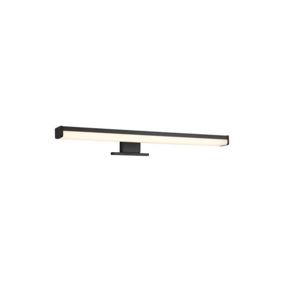 Aplique de pared LED Lino negro pequeño IP44 7,4W 3000K encendida