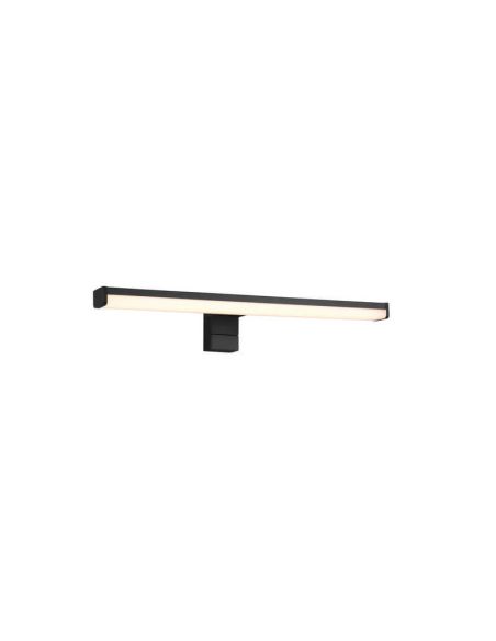 Aplique de pared LED Lino negro pequeño IP44 7,4W 3000K encendida