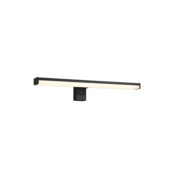 Aplique de pared LED Lino negro pequeño IP44 7,4W 3000K encendida