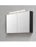 Aplique de pared LED Lino negro pequeño IP44 7,4W 3000K ambiente