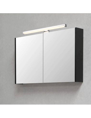 Aplique de pared LED Lino negro pequeño IP44 7,4W 3000K ambiente