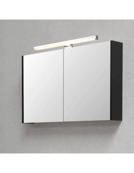 Aplique de pared LED Lino negro pequeño IP44 7,4W 3000K ambiente