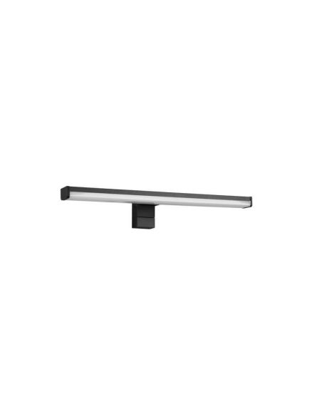Aplique de pared LED Lino negro grande IP44 7,4W 3000K