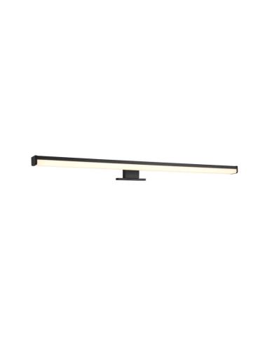 Aplique de pared LED Lino negro grande IP44 7,4W 3000K