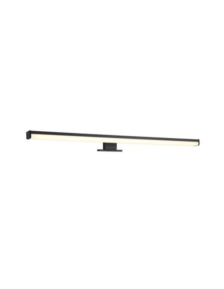 Aplique de pared LED Lino negro grande IP44 7,4W 3000K