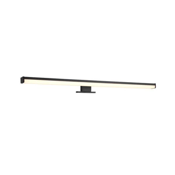 Aplique de pared LED Lino negro grande IP44 7,4W 3000K