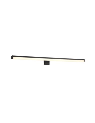 Aplique de pared LED Lino negro grande IP44 7,4W 3000K