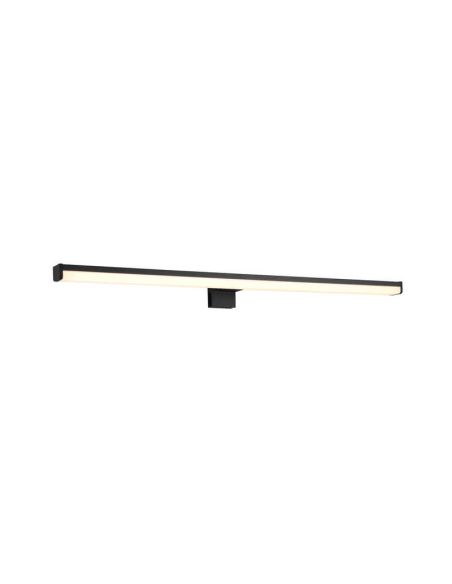 Aplique de pared LED Lino negro grande IP44 7,4W 3000K
