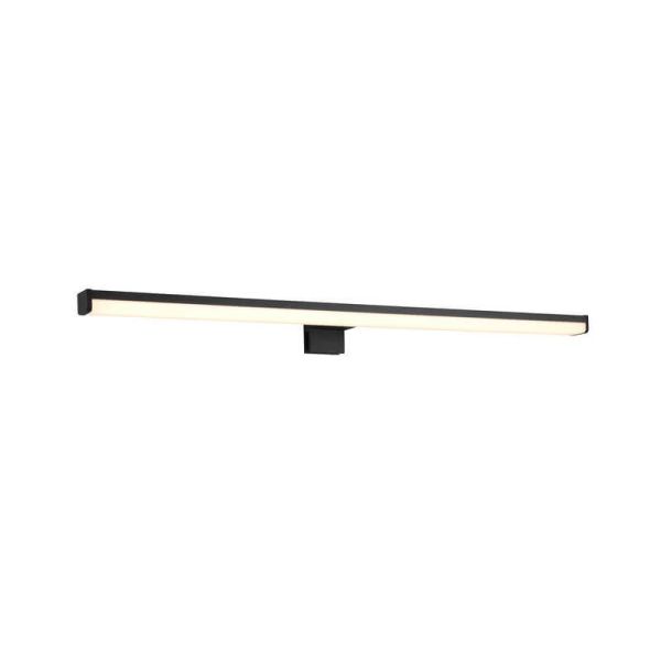 Aplique de pared LED Lino negro grande IP44 7,4W 3000K