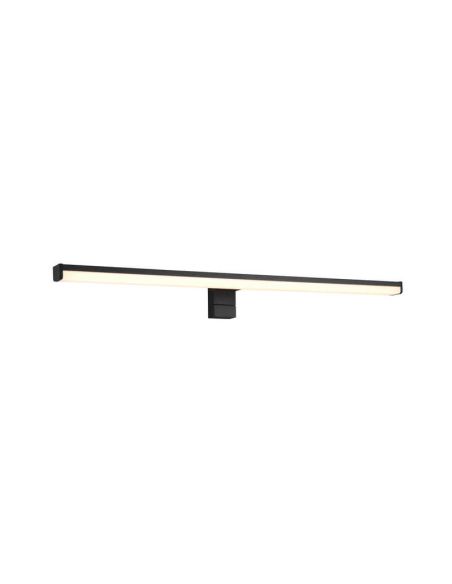 Aplique de pared LED Lino negro grande IP44 7,4W 3000K