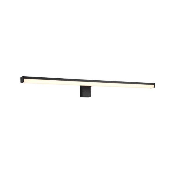Aplique de pared LED Lino negro grande IP44 7,4W 3000K