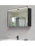 Grande applique murale LED Lino noire IP44 7,4W 3000K ambiante