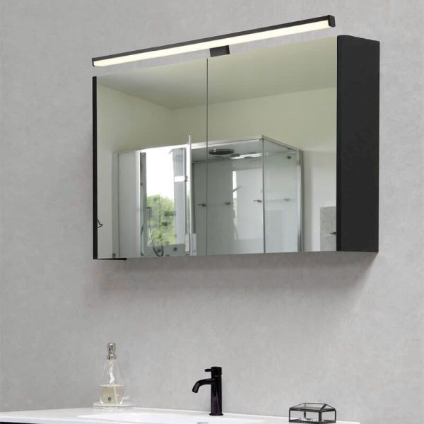 Grande applique murale LED Lino noire IP44 7,4W 3000K ambiante
