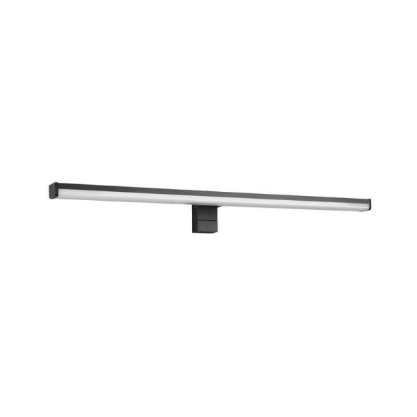 Aplique de pared LED Lino negro grande IP44 7,4W 3000K