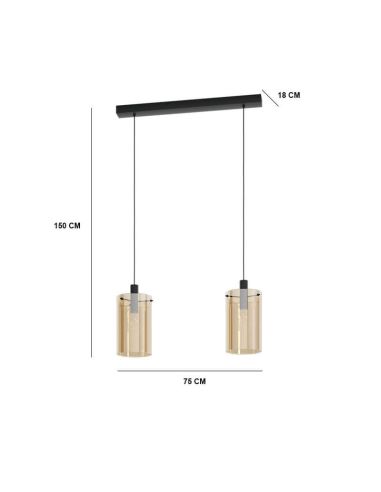 Lampe à suspension en verre Polverara...