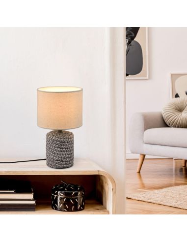 Lámpara de sobremesa LED cerámica y cuerda Mala pequeña  IP20 ambiente