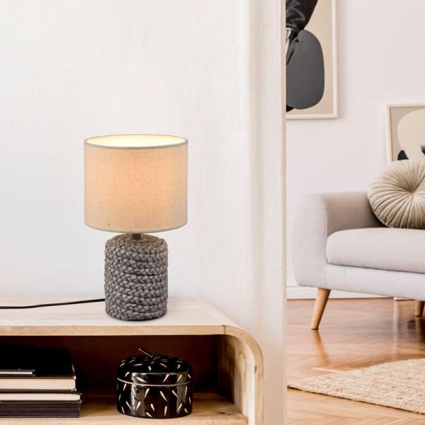 Lámpara de sobremesa LED cerámica y cuerda Mala pequeña  IP20 ambiente