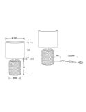 Lámpara de sobremesa LED cerámica y cuerda Mala pequeña  IP20 medidas
