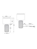 Lámpara de sobremesa LED cerámica y cuerda Mala 60W - IP20 medidas